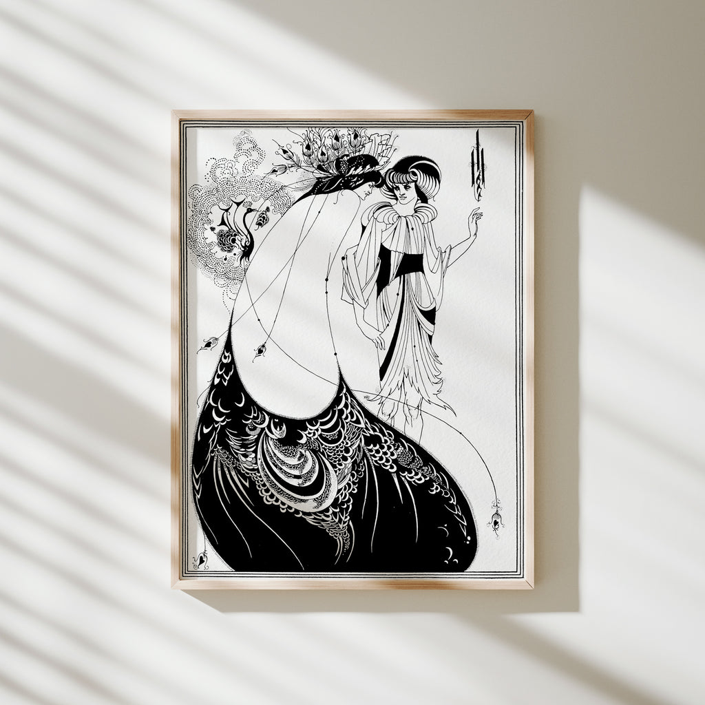 lámina la falda de pavo real aubrey beardsley