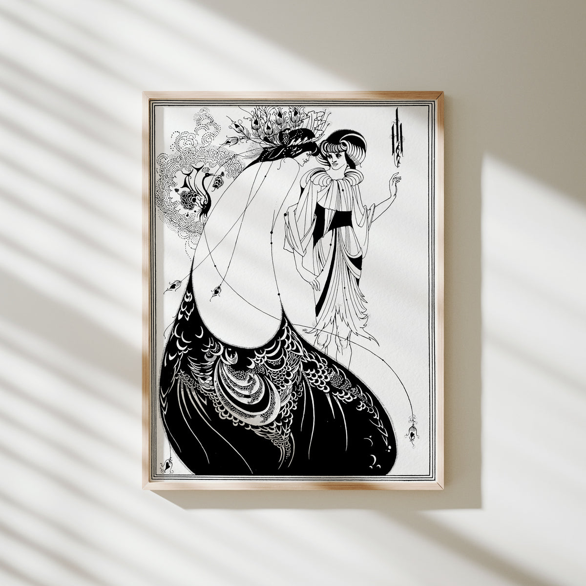 lámina la falda de pavo real aubrey beardsley