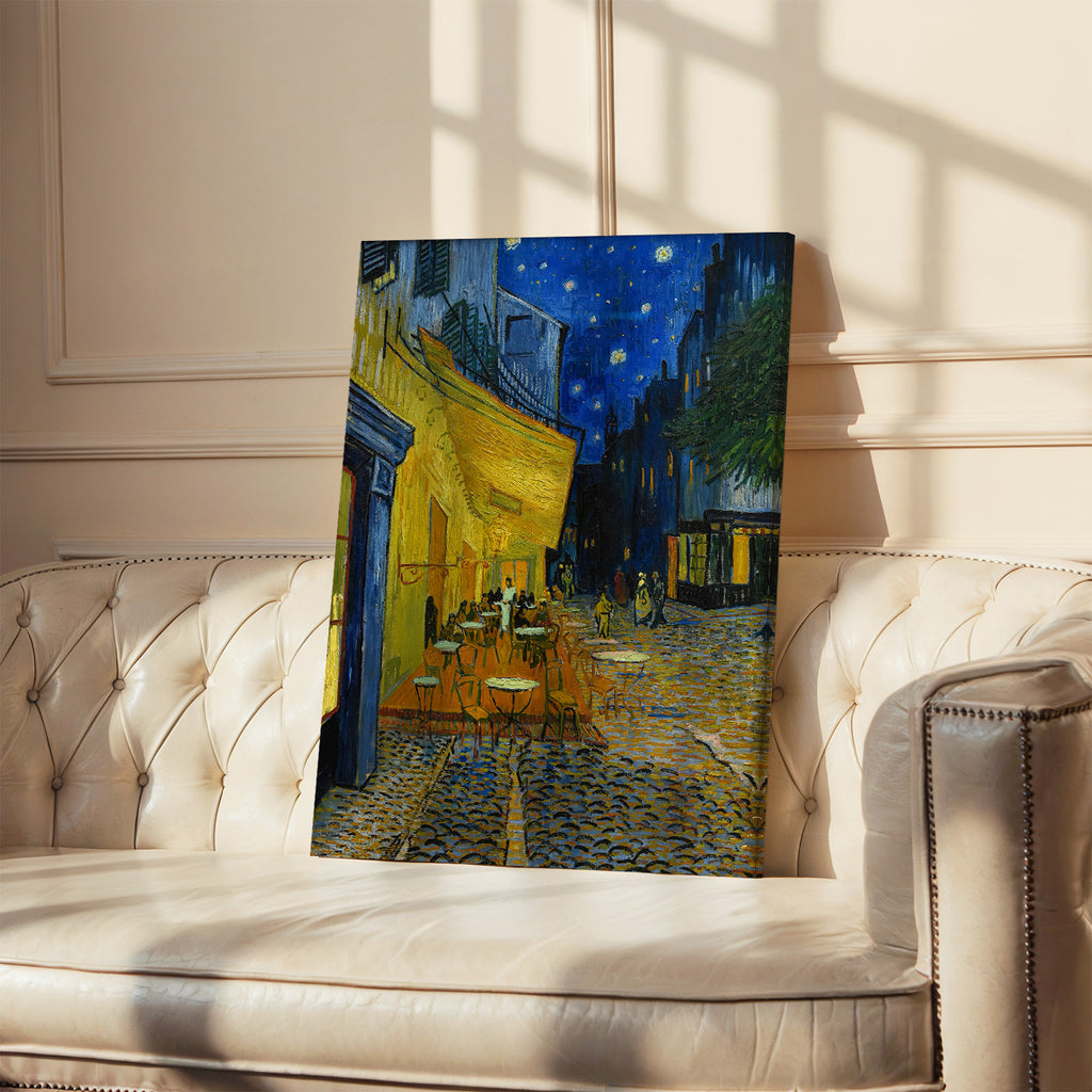 Terraza de café por la noche