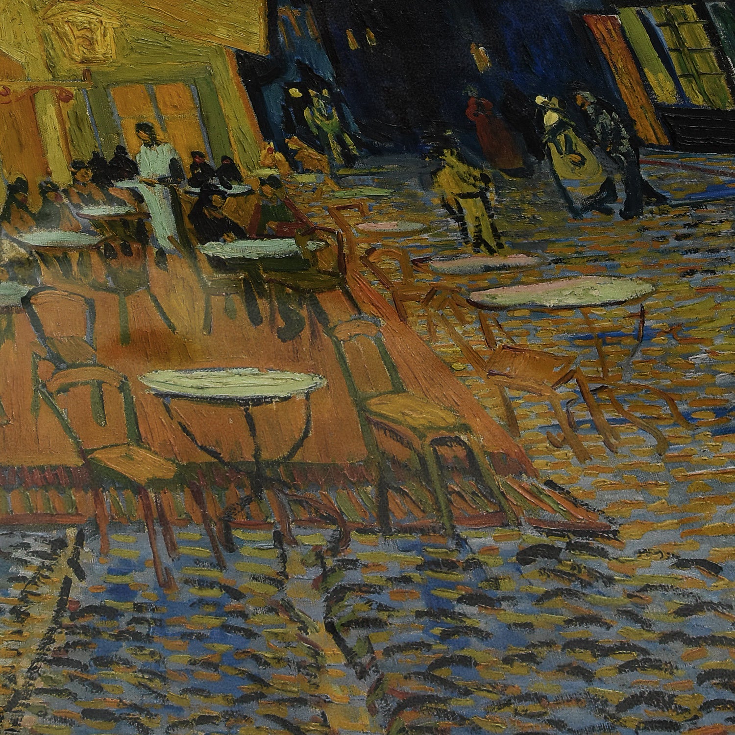Terraza de café por la noche