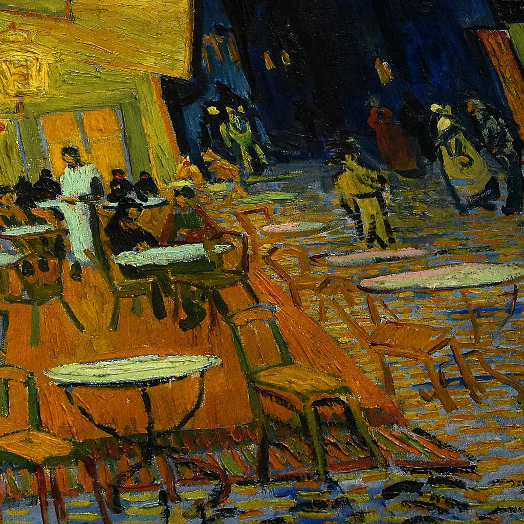 Terraza de café por la noche