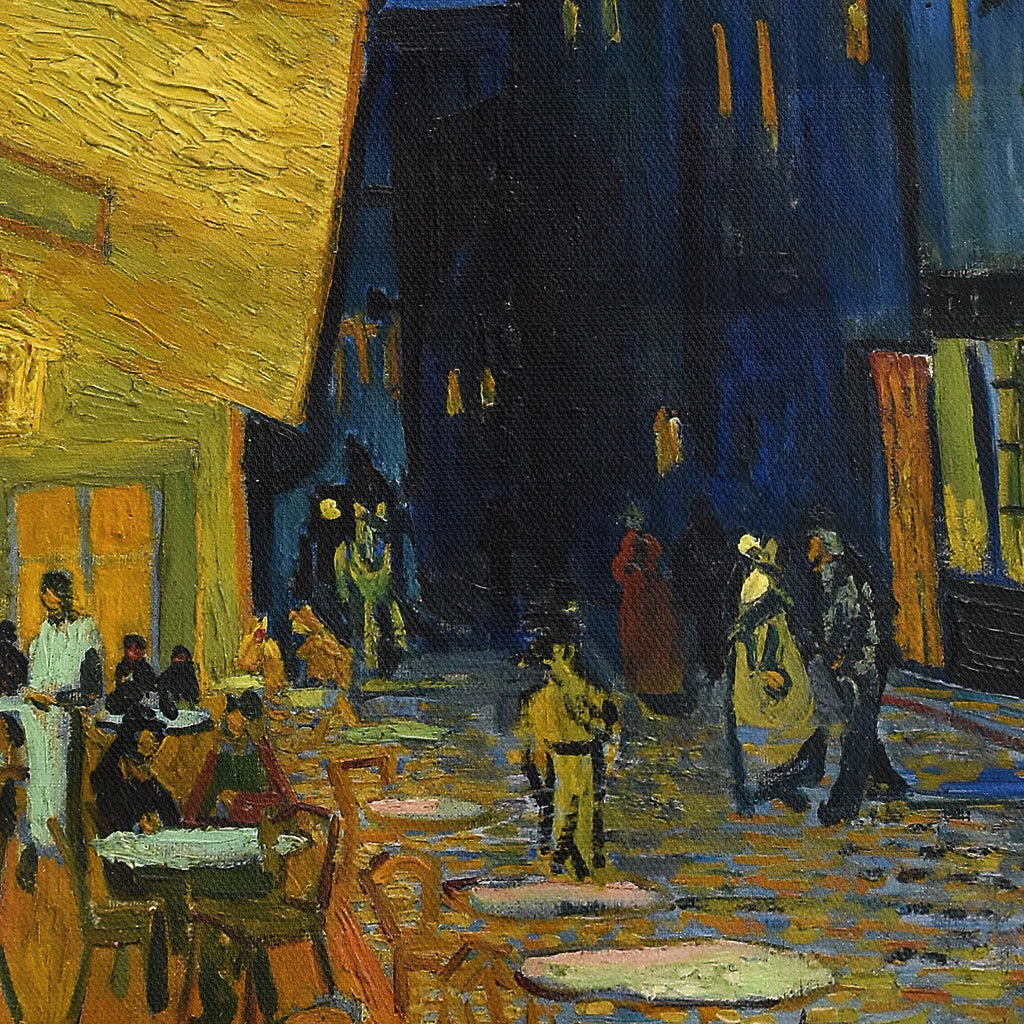 Terraza de café por la noche