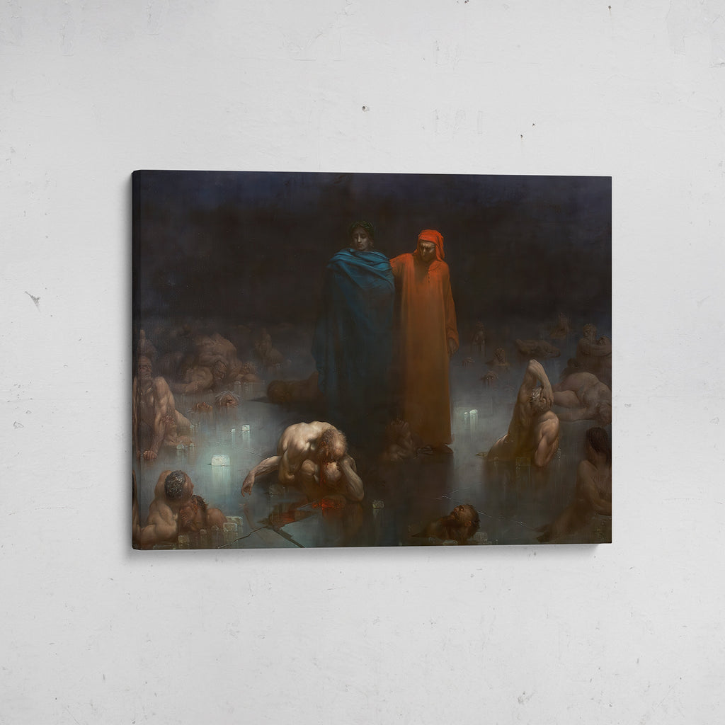 canvas dante y virgilio en el noveno círculo del infierno doré