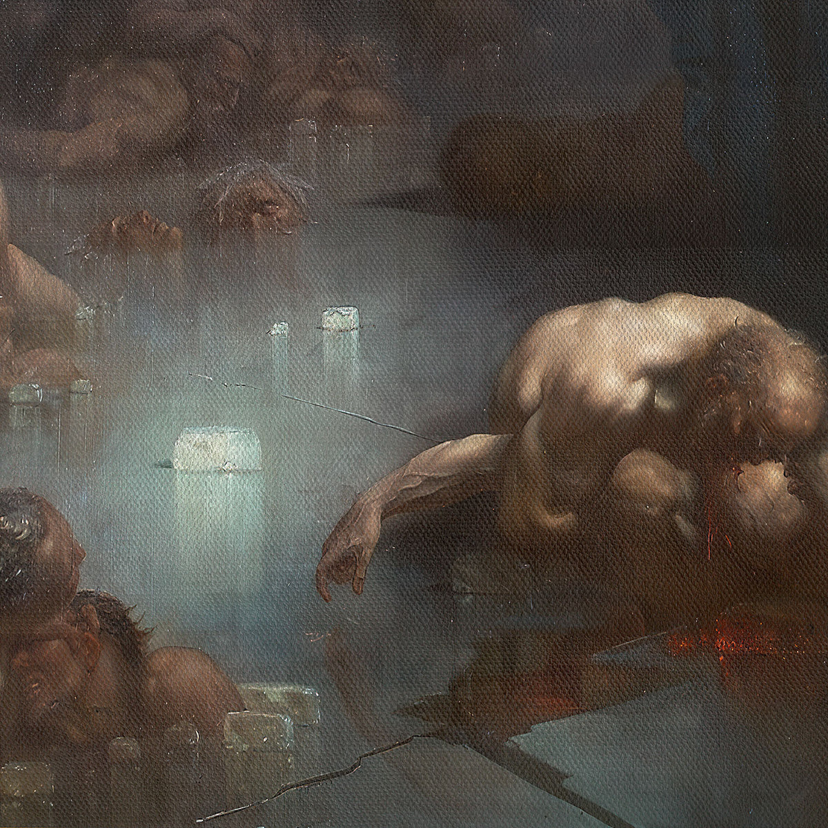 Dante y Virgilio en el noveno círculo del infierno