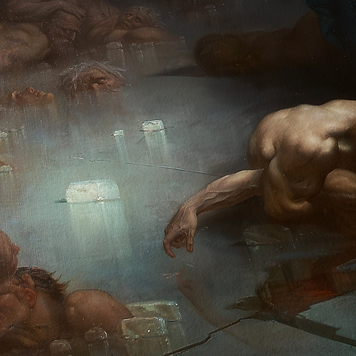 Dante y Virgilio en el noveno círculo del infierno