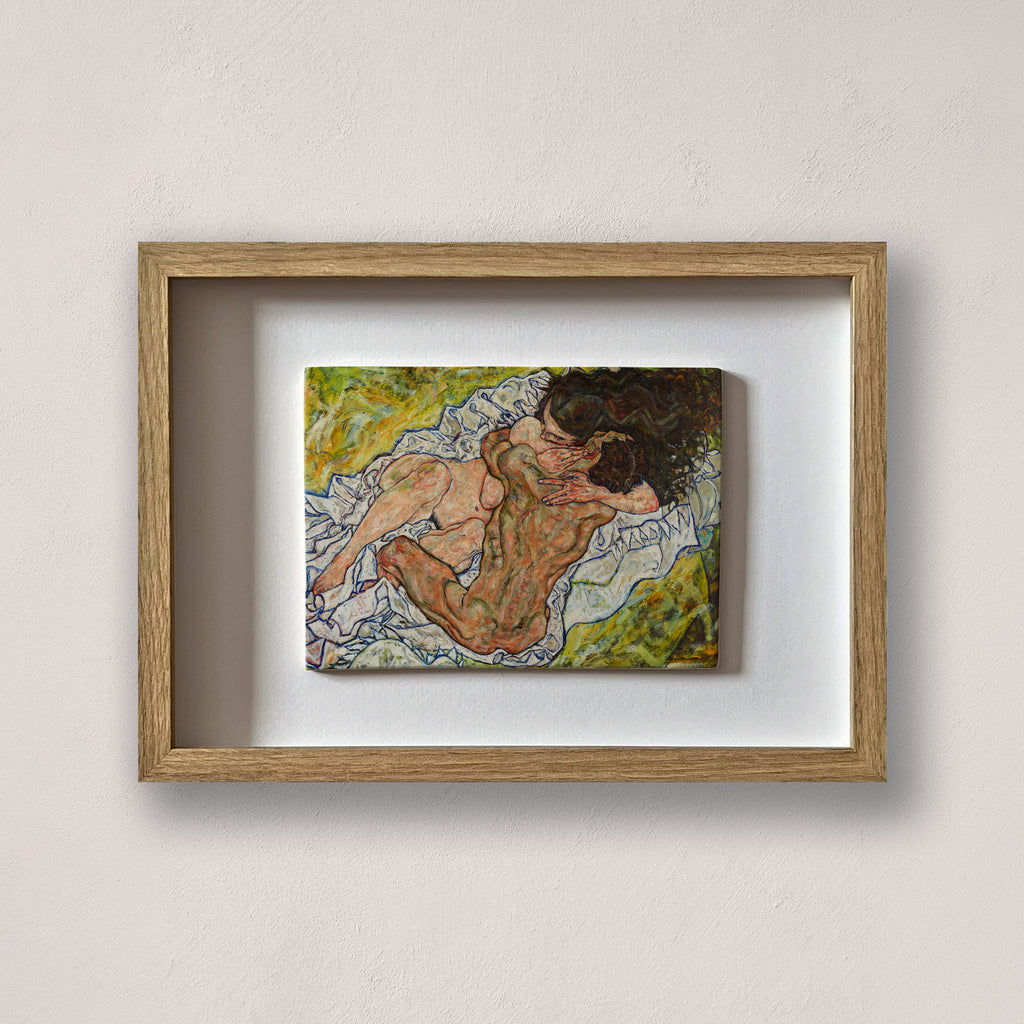el abrazo II schiele cerámica