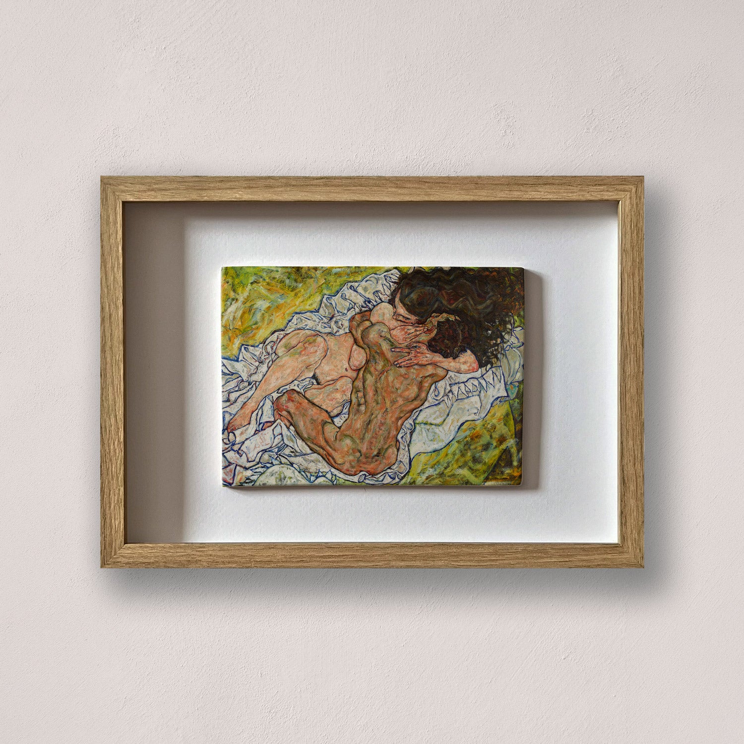 el abrazo II schiele cerámica