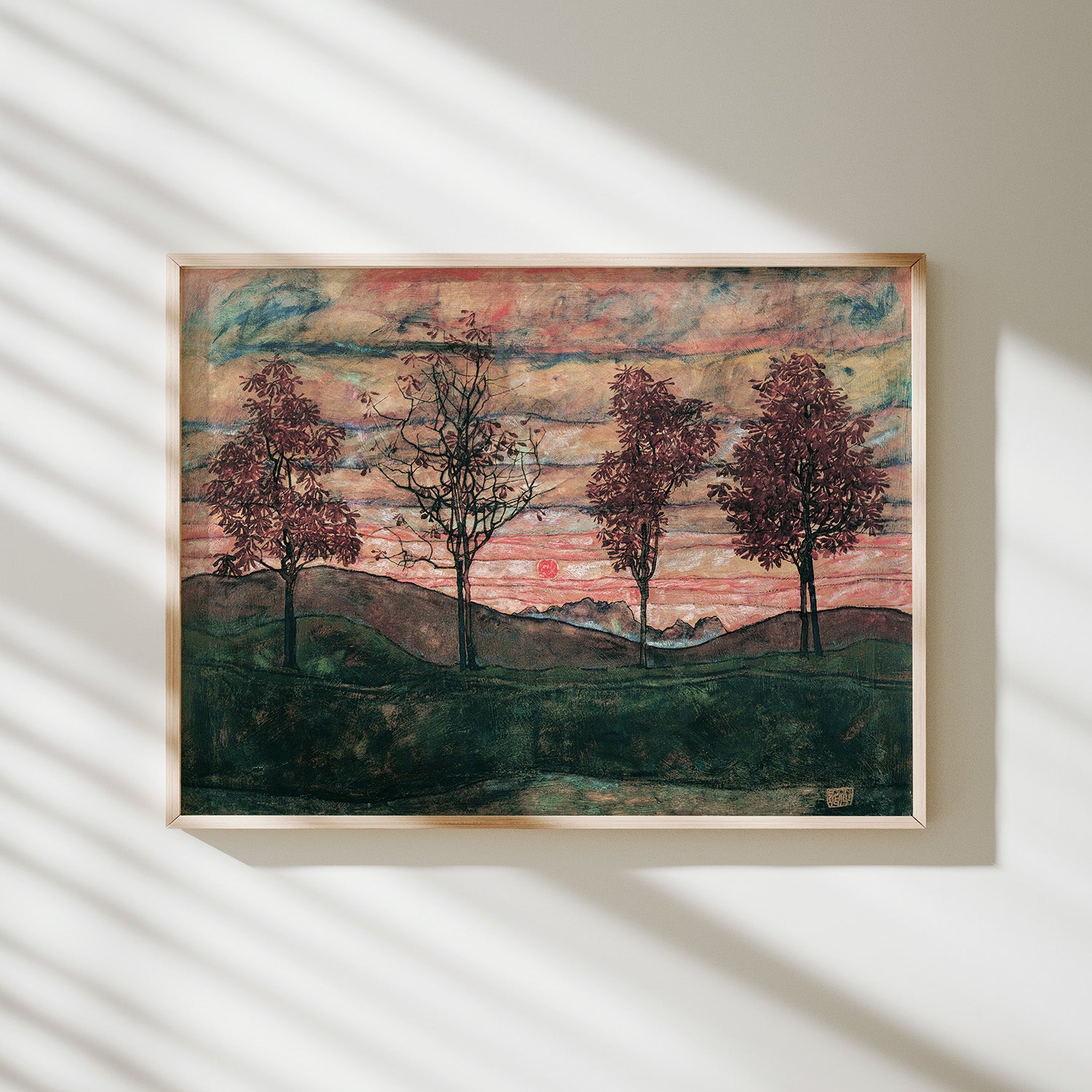 lámina cuatro árboles schiele