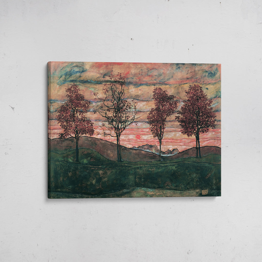 canvas cuatro árboles schiele