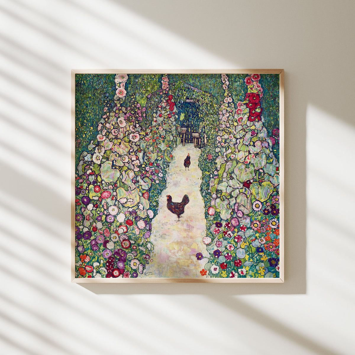 lámina jardín con gallinas gustav klimt