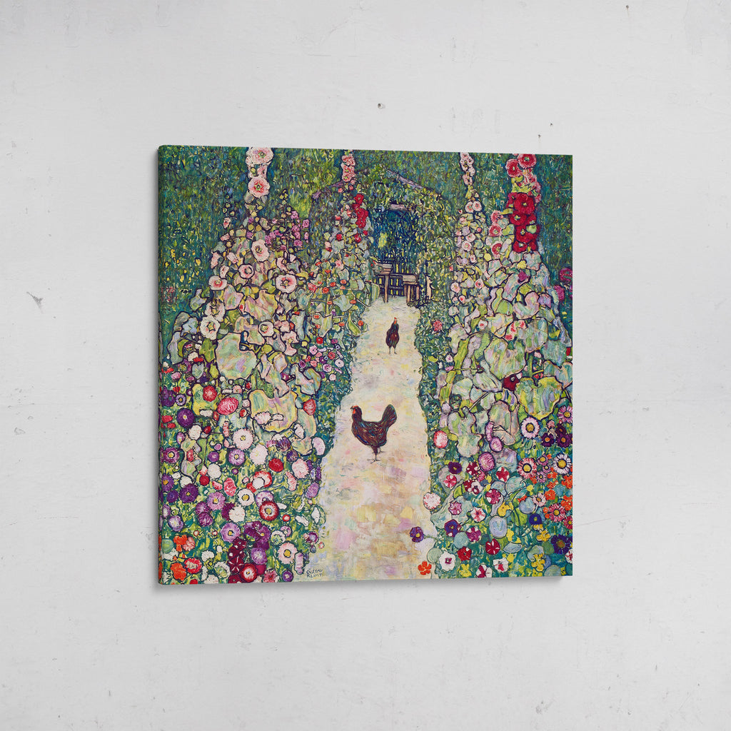 canvas jardín con gallinas gustav klimt