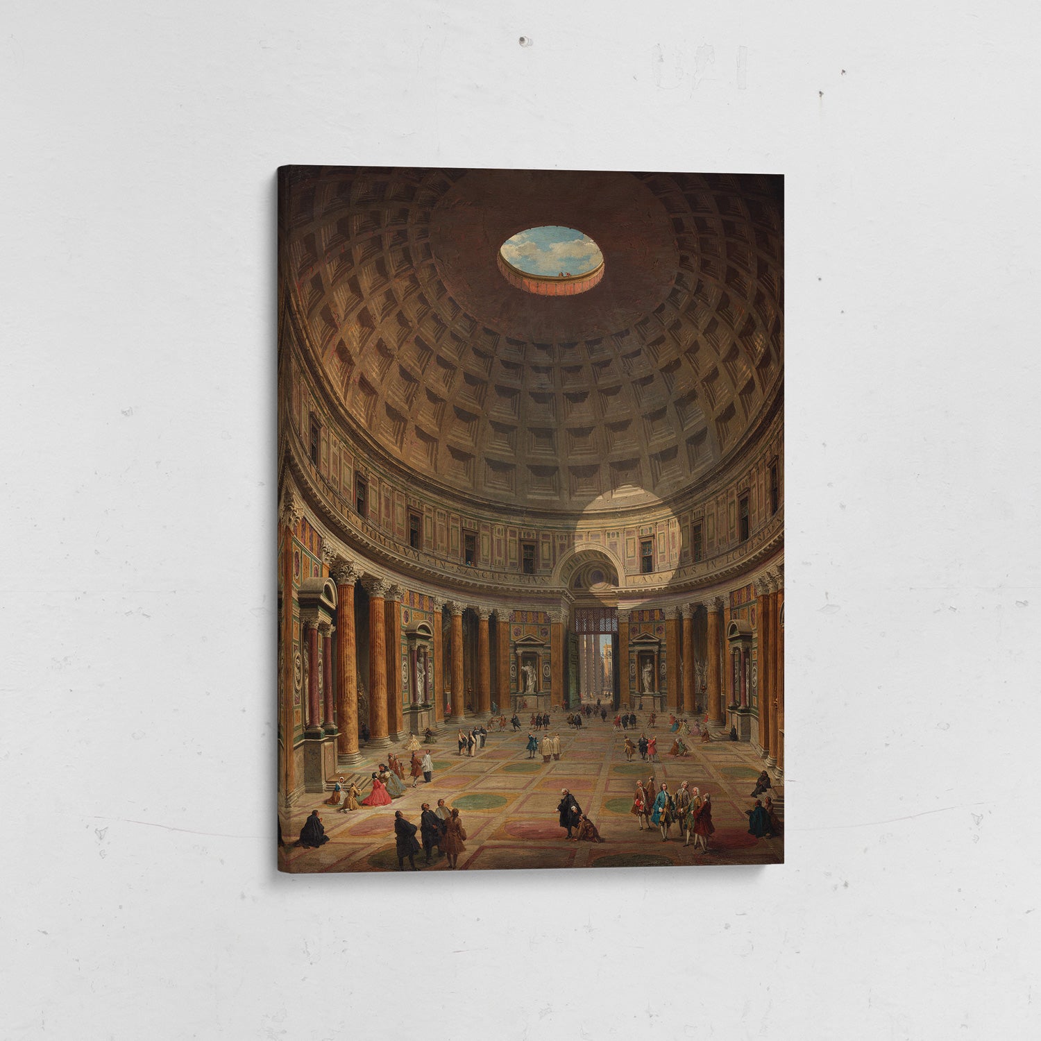 canvas interior del panteón, roma giovanni paolo panini