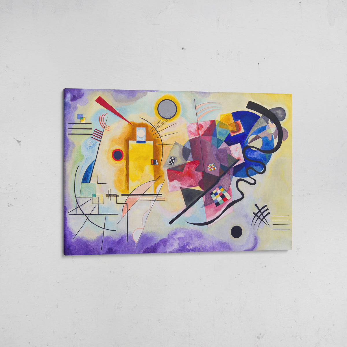 canvas amarillo, rojo y azul wassily kandinsky
