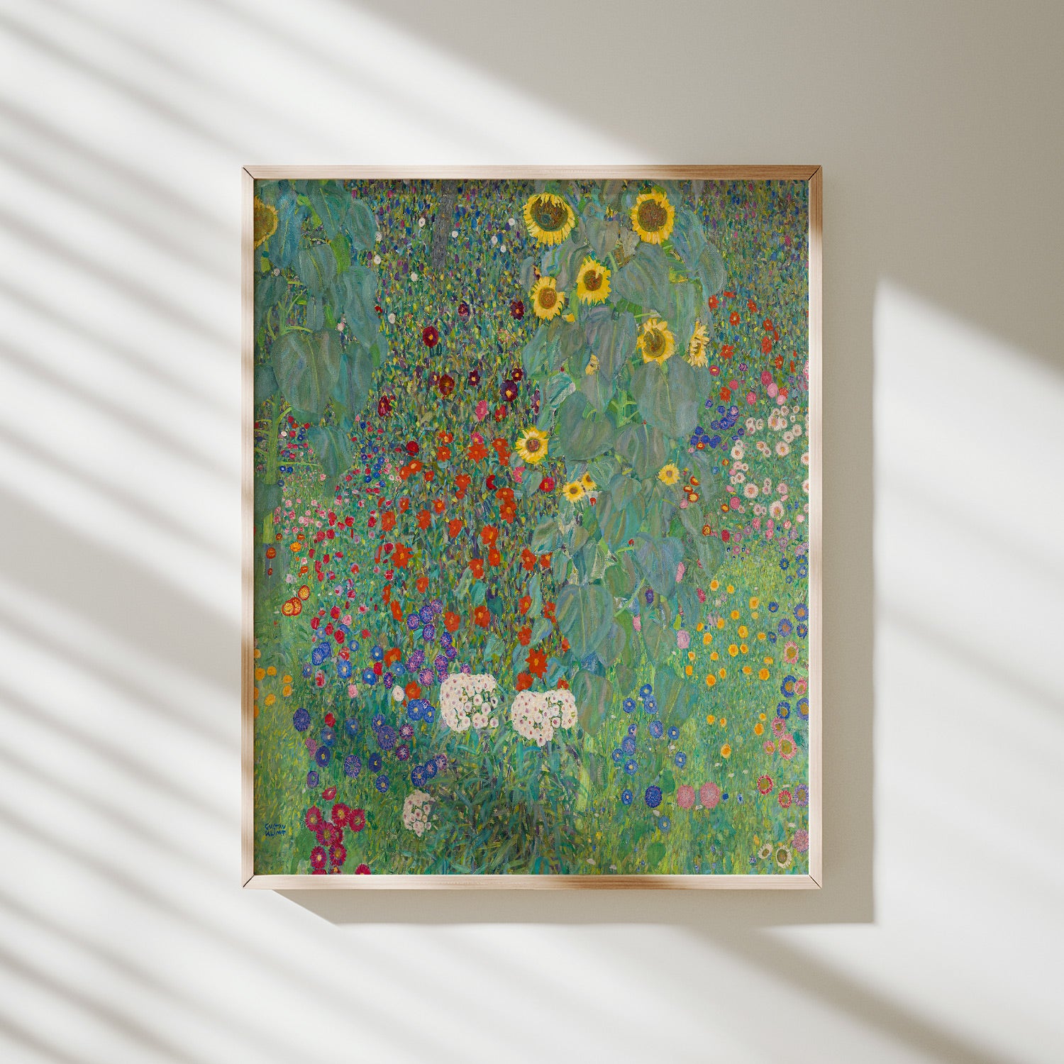 jardín con girasoles klimt