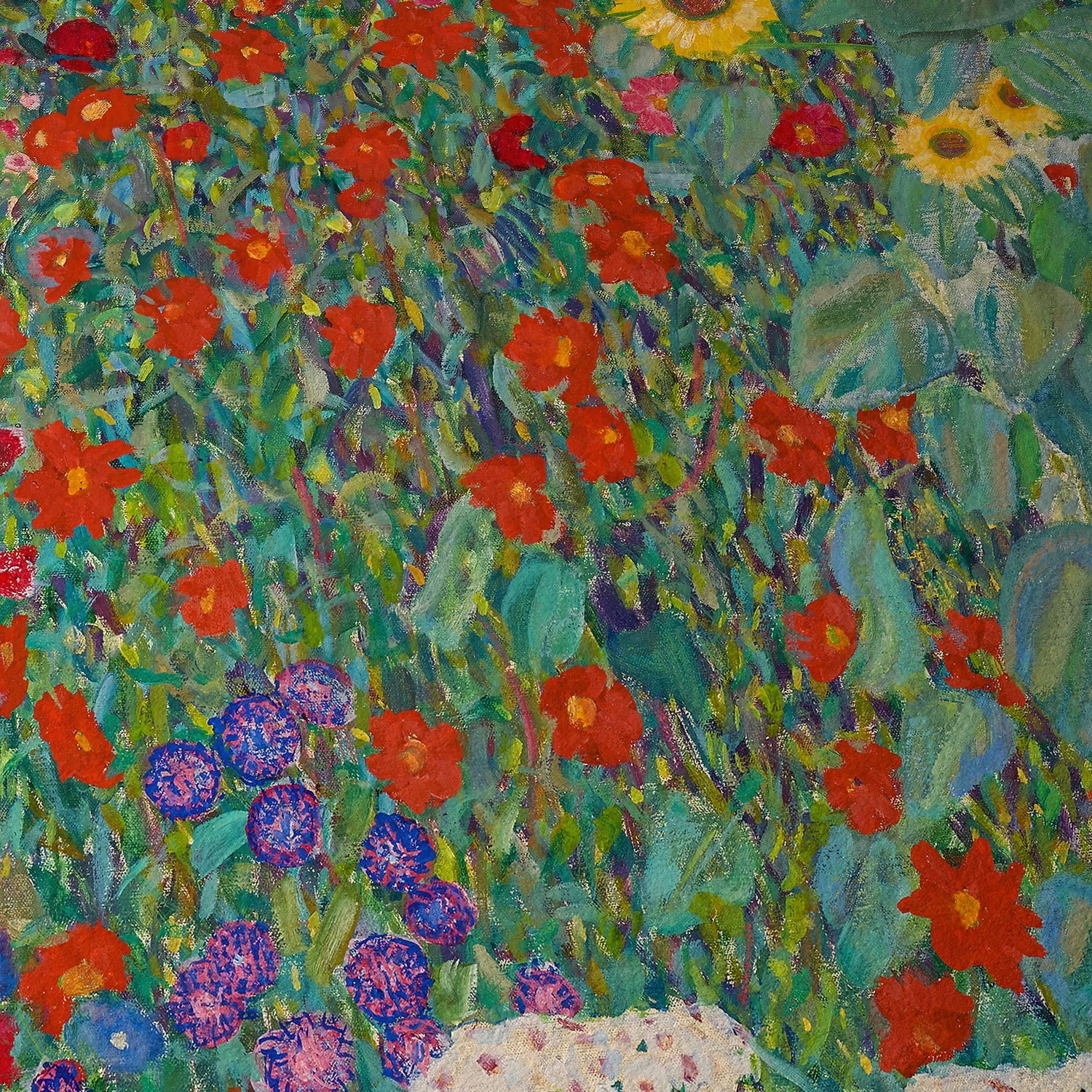 Jardín con girasoles