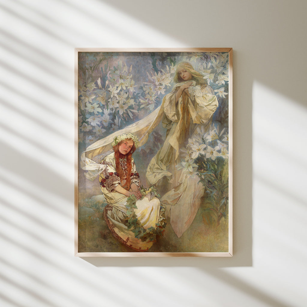 lámina madonna de los lirios alphonse mucha