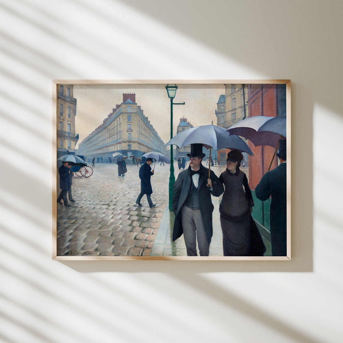 lámina calle de parís, día lluvioso gustave caillebotte