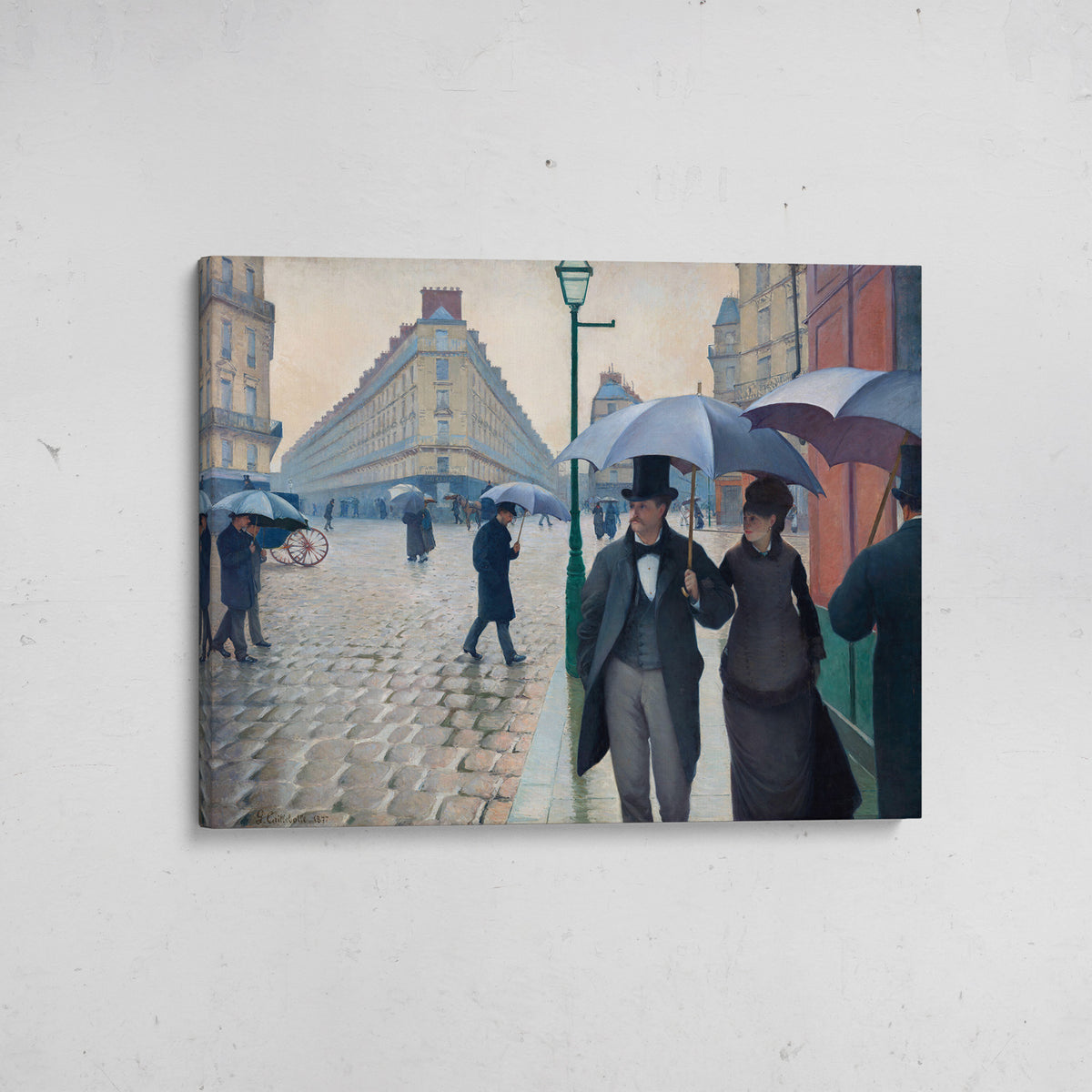 canvas calle de parís, día lluvioso gustave caillebotte