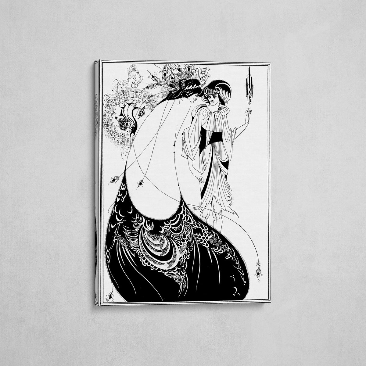 canvas la falda del pavo real aubrey beardsley