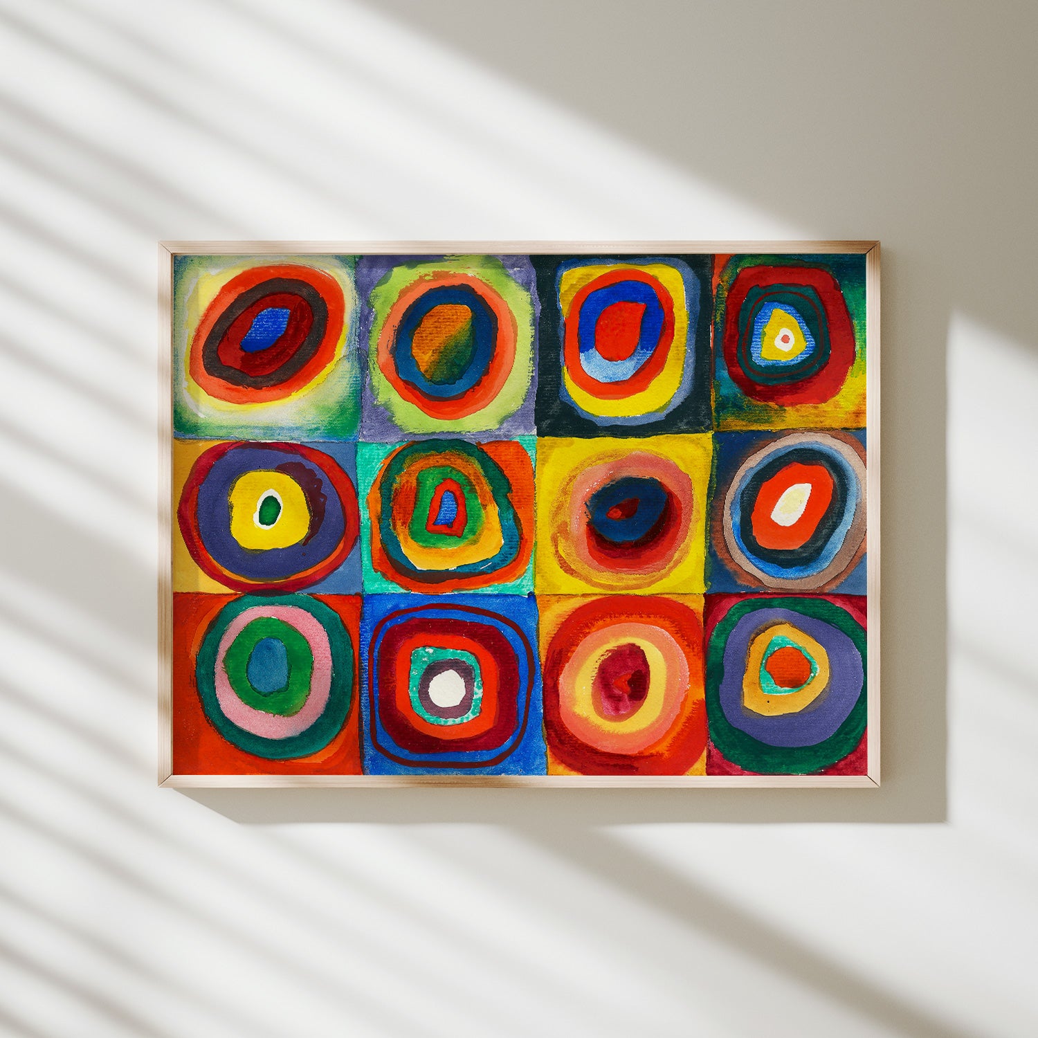 cuadrados con círculos concéntricos kandinsky