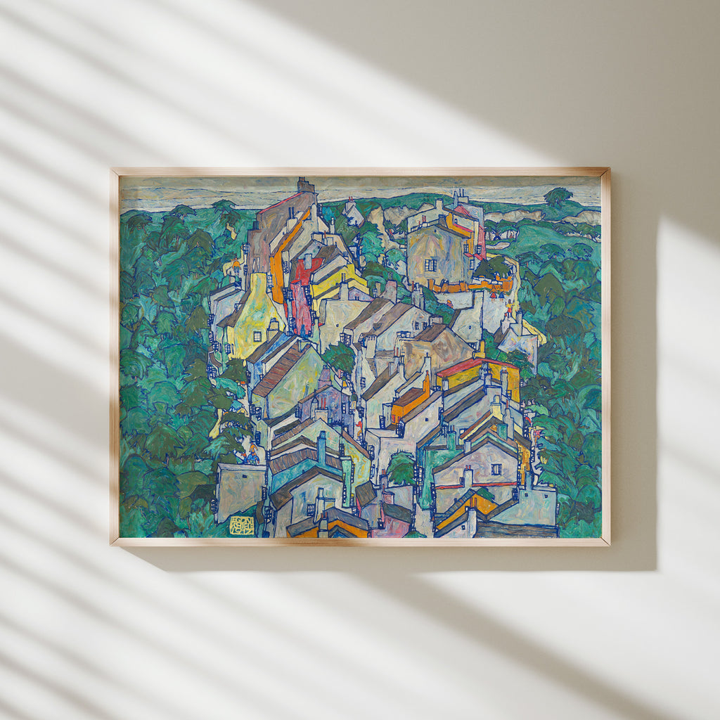 ciudad entre vegetación egon schiele