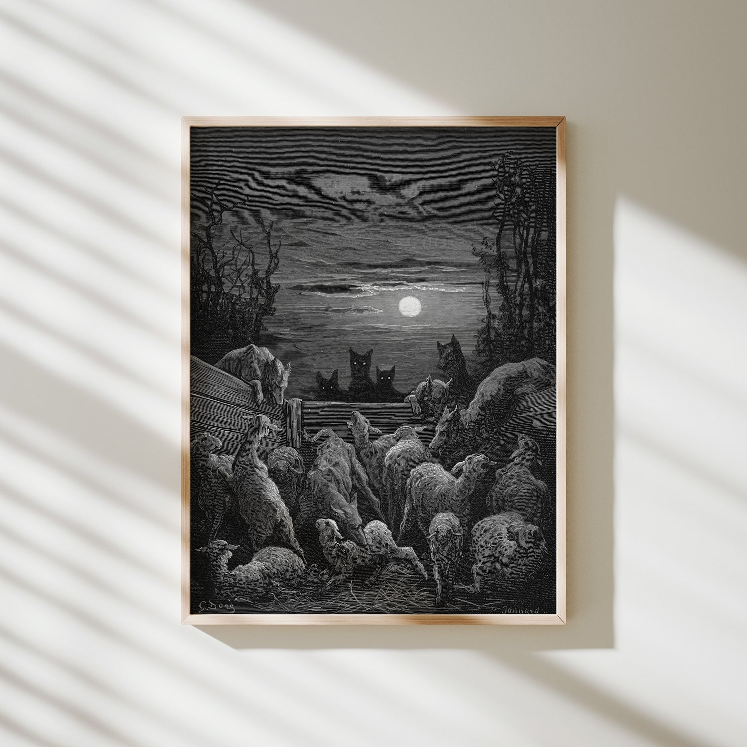 los lobos y el rebaño de ovejas gustave doré